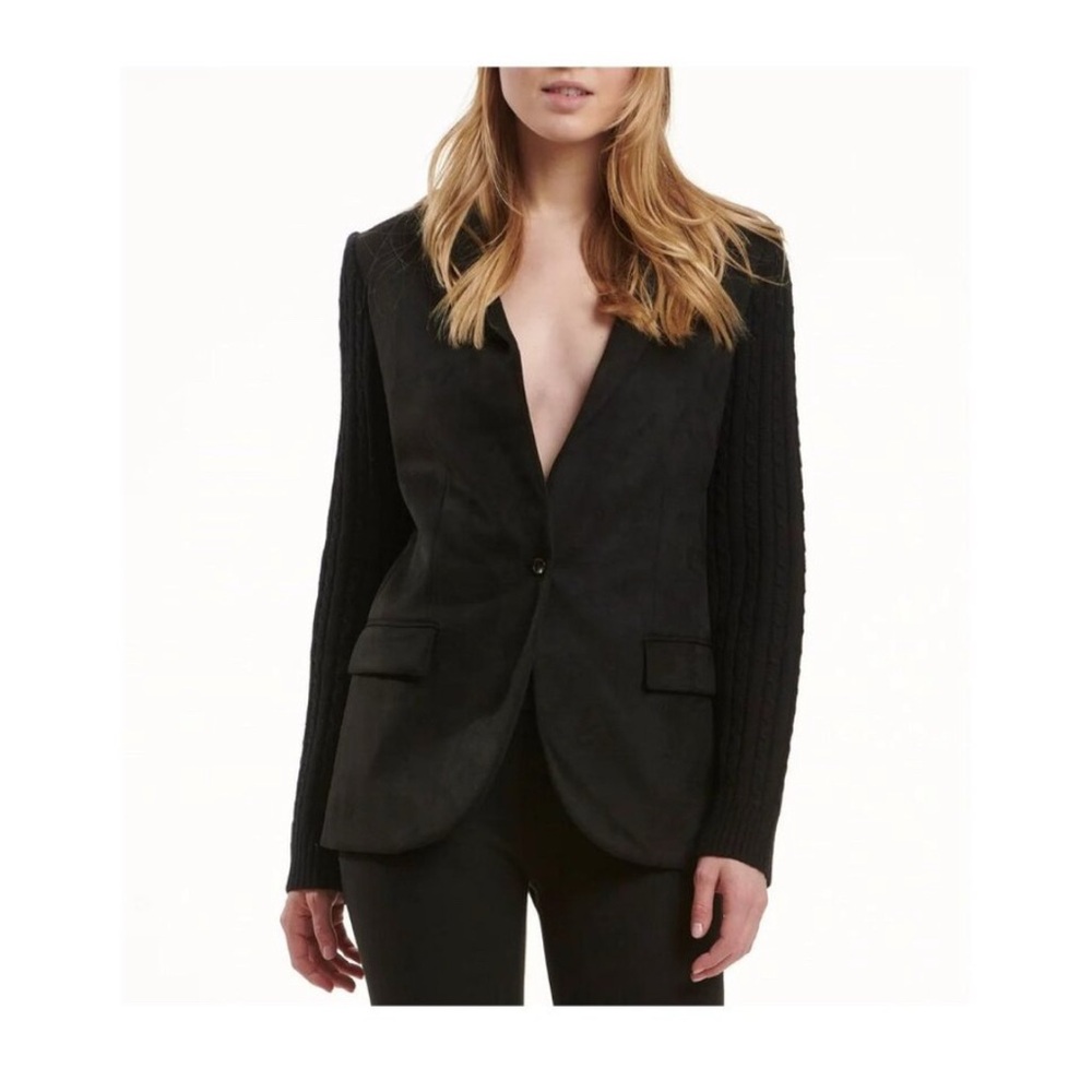 Splendid Black Adina Blazer with Ribbed Sleeves - Picture 1 of 2